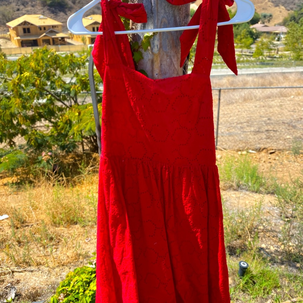 H&M embroidered red dress! M